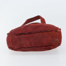CHANEL Hand Bag Suede Red CC Auth bs32360-5