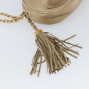 CHANEL Schultertasche Kette Lammleder Beige Gold CC Auth bs32361-10