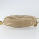 CHANEL Schultertasche Kette Lammleder Beige Gold CC Auth bs32361-5