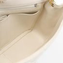 CHANEL Chain Matelasse Shoulder Bag Lamb Skin White Gold CC Auth bs32363-17