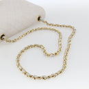 CHANEL Chain Matelasse Shoulder Bag Lamb Skin White Gold CC Auth bs32363-7