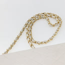 CHANEL Chain Matelasse Shoulder Bag Lamb Skin White Gold CC Auth bs32363-8