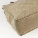 CHANEL Chain Matelasse Tote Bag Lamb Skin Beige Gold CC Auth bs32364-16