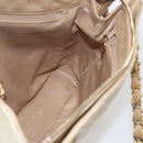 CHANEL Chain Matelasse Tote Bag Lamb Skin Beige Gold CC Auth bs32364-20