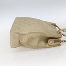 CHANEL Chain Matelasse Tote Bag Lamb Skin Beige Gold CC Auth bs32364-4