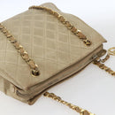 CHANEL Chain Matelasse Tote Bag Lamb Skin Beige Gold CC Auth bs32364-6