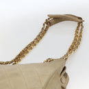 CHANEL Chain Matelasse Tote Bag Lamb Skin Beige Gold CC Auth bs32364-8