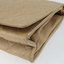 CHANEL Matelasse Chain Shoulder Bag Lamb Skin Beige Gold CC Auth bs32367-9