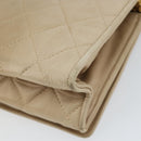 CHANEL Matelasse Chain Shoulder Bag Lamb Skin Beige Gold CC Auth bs32367-15