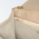 CHANEL Matelasse Chain Shoulder Bag Lamb Skin Beige Gold CC Auth bs32367-22