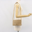 CHANEL Matelasse Chain Shoulder Bag Lamb Skin Beige Gold CC Auth bs32367-23