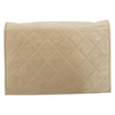 CHANEL Matelasse Chain Shoulder Bag Lamb Skin Beige Gold CC Auth bs32367-2