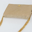 CHANEL Matelasse Chain Shoulder Bag Lamb Skin Beige Gold CC Auth bs32367-6