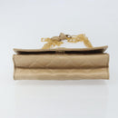 CHANEL Matelasse Chain Shoulder Bag Lamb Skin Beige Gold CC Auth bs32367-5