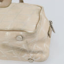 CHANEL New Travel Line Hand Bag Nylon Beige Silver CC Auth bs32370-15