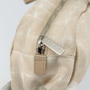 CHANEL New Travel Line Hand Bag Nylon Beige Silver CC Auth bs32370-10