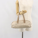 CHANEL New Travel Line Hand Bag Nylon Beige Silver CC Auth bs32370-22