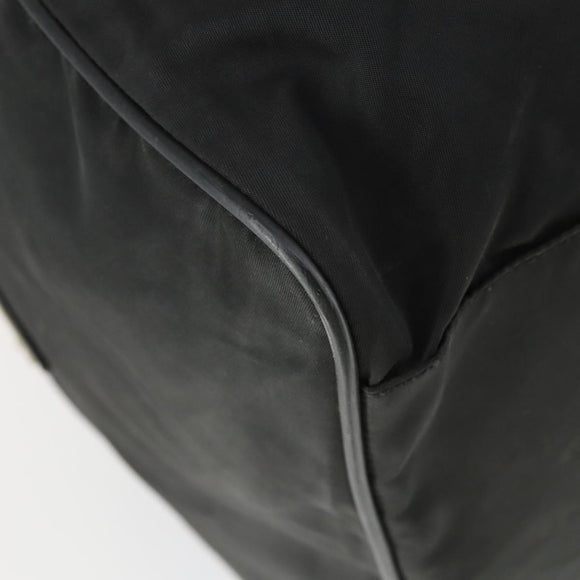 PRADA Boston Bag Nylon Black Silver Auth bs32377