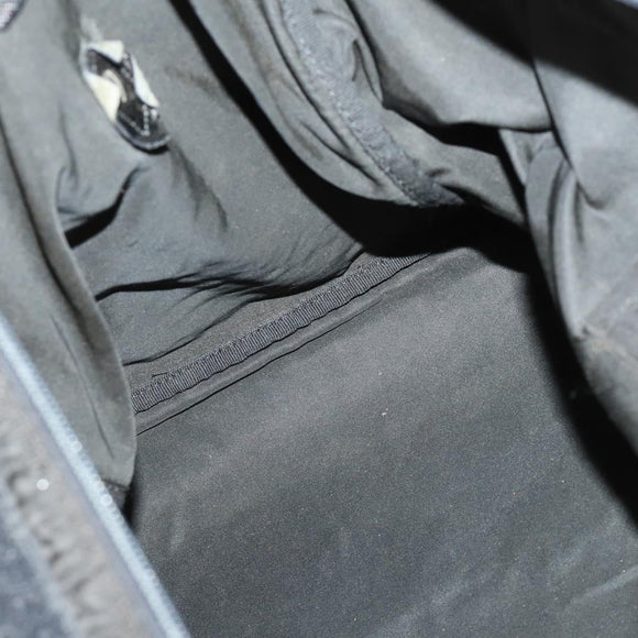 PRADA Boston Bag Nylon Black Silver Auth bs32377