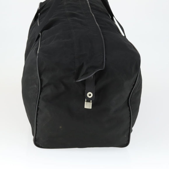PRADA Boston Bag Nylon Black Silver Auth bs32377