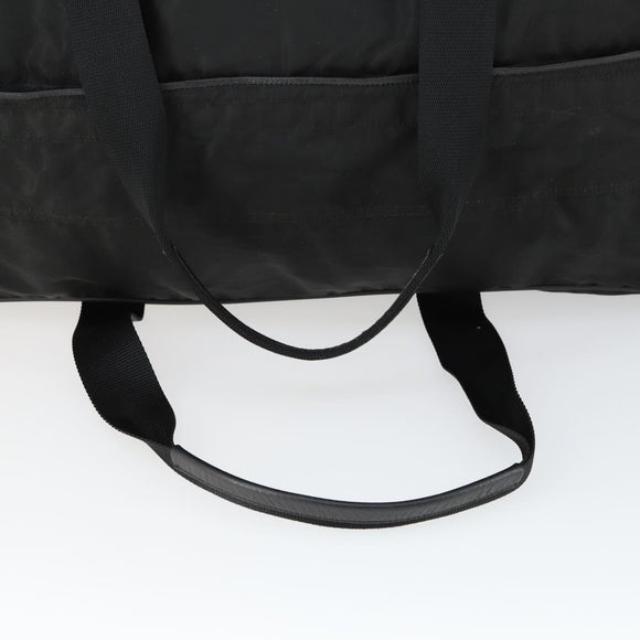 PRADA Boston Bag Nylon Black Silver Auth bs32377