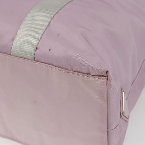 PRADA Tote Bag Nylon Pink Silver Auth bs32378