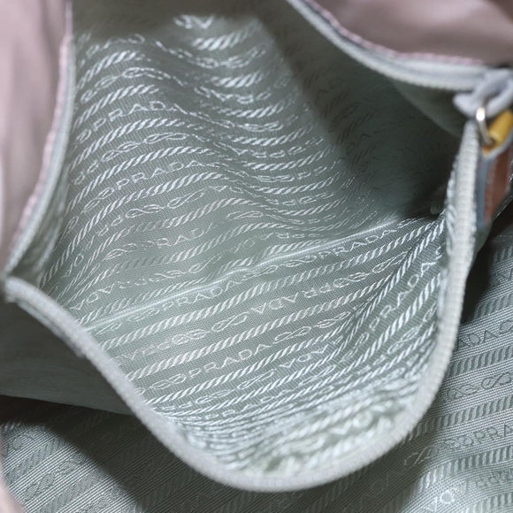 PRADA Tote Bag Nylon Pink Silver Auth bs32378
