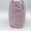 PRADA Tote Bag Nylon Pink Silver Auth bs32378-3