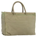 PRADA Hand Bag Nylon Khaki Silver Auth bs32380-1