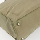 PRADA Hand Bag Nylon Khaki Silver Auth bs32380-13