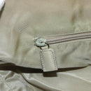 PRADA Hand Bag Nylon Khaki Silver Auth bs32380-16