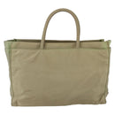 PRADA Hand Bag Nylon Khaki Silver Auth bs32380-3