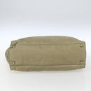 PRADA Hand Bag Nylon Khaki Silver Auth bs32380-9