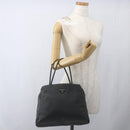 PRADA Handtasche Nylon Grau Silber Auth bs32381-24