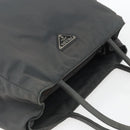 PRADA Handtasche Nylon Grau Silber Auth bs32381-6