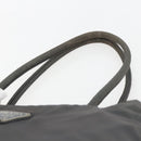 PRADA Handtasche Nylon Grau Silber Auth bs32381-8