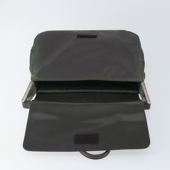 PRADA Shoulder Bag Nylon Gray Silver Auth bs32382
