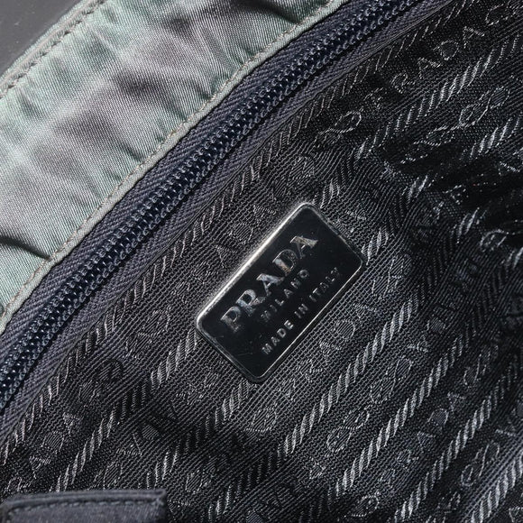 PRADA Shoulder Bag Nylon Gray Silver Auth bs32382