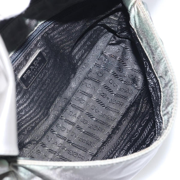 PRADA Shoulder Bag Nylon Gray Silver Auth bs32382