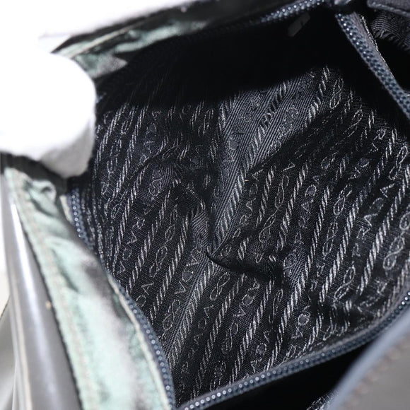 PRADA Shoulder Bag Nylon Gray Silver Auth bs32382