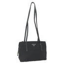 PRADA Tote Bag Nylon Black Silver Auth bs32383-1