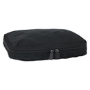 PRADA Clutch Bag Nylon Black Silver Auth bs32384-1