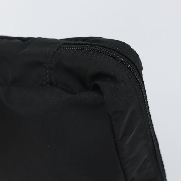 PRADA Clutch Bag Nylon Black Silver Auth bs32384