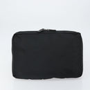 PRADA Clutch Bag Nylon Black Silver Auth bs32384-6