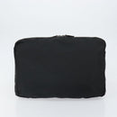 PRADA Clutch Bag Nylon Black Silver Auth bs32384-7
