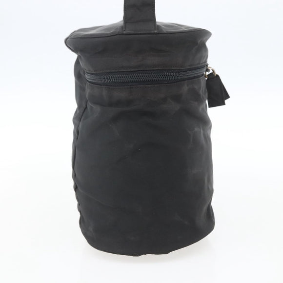 PRADA Hand Bag Nylon Black Silver Auth bs32385