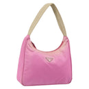 PRADA Hand Pouch Nylon Pink Auth bs32387-1