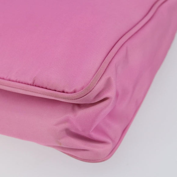 PRADA Hand Pouch Nylon Pink Auth bs32387