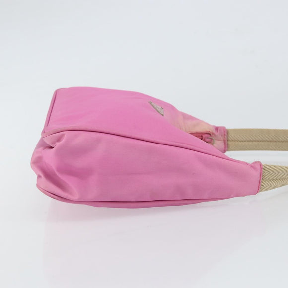 PRADA Hand Pouch Nylon Pink Auth bs32387