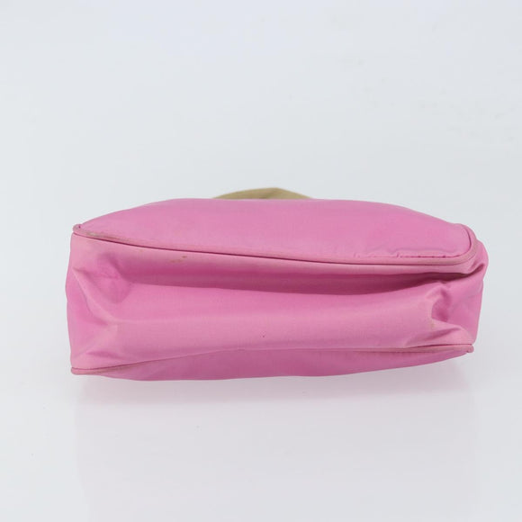 PRADA Hand Pouch Nylon Pink Auth bs32387